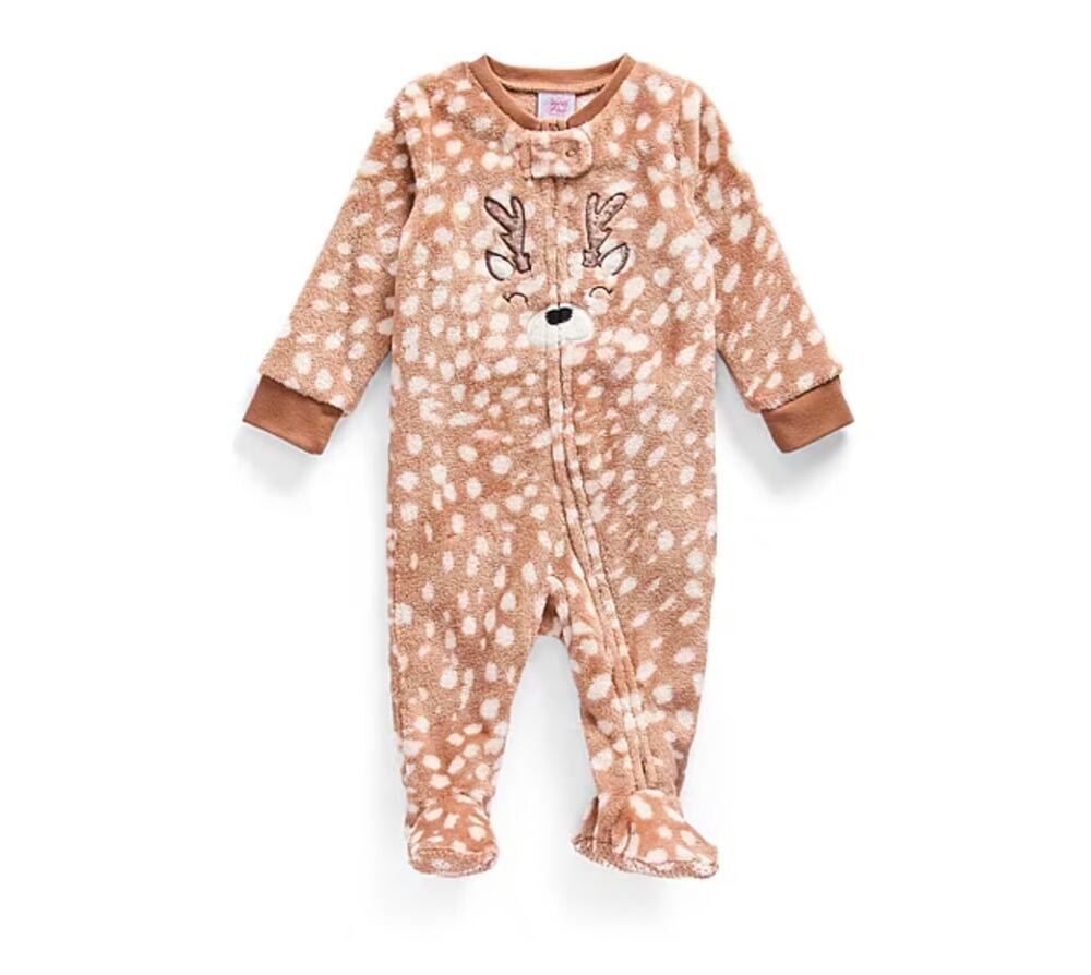 NEW! North Pole Kid Fleece Long Sleeve Matching Family One Piece Pajama Size 3M